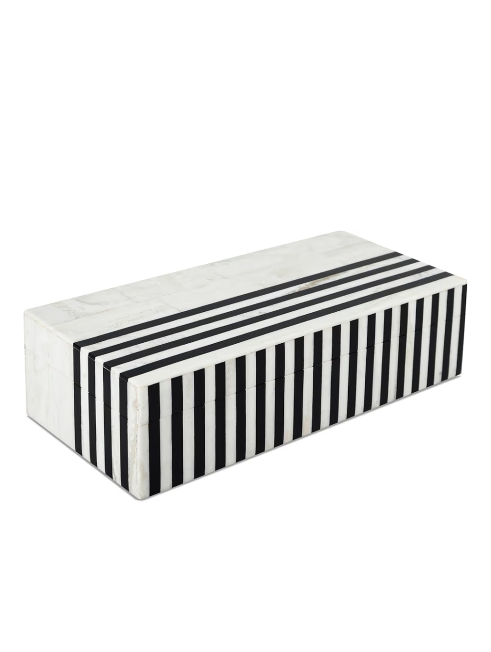 Handicrafts Home NWT Mono Lead Striped Resin Inlay Decorative Box With Lid
